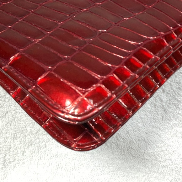 Stuart Weitzman Red Croc Frame Bag - Picture 10 of 14